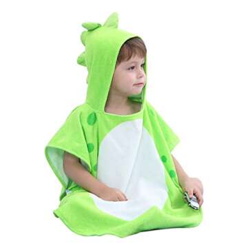 Cute Dinosaur Hooded Bath Towels for Kids 1-6 Years