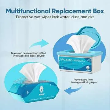 PUPMATE Pet Wipes for Dogs & Cats, Extra Moist & Thick Grooming Puppy Wipes with 100 Fresh Counts, Aloe Vera/Nature