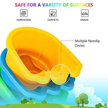 IROO Balancing Stilts for Kids, 4 Pairs Walking Stilts Monster Feet for Balance and Coordination, Toys for Girls & Boys for Age 4-10 Years Old Indoor or Outdoor Play (8 Stilts Total)