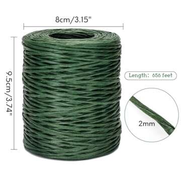 KINGLAKE Floral Wire Vine Wire Bind Wire, Paper Covered Bind Wire, 656 Feet Rustic Wrapping Wire, 2m...