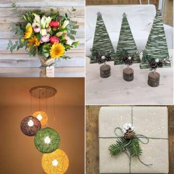 KINGLAKE Floral Wire Vine Wire Bind Wire, Paper Covered Bind Wire, 656 Feet Rustic Wrapping Wire, 2mm Green Wire for Crafts, Flower Bouquets Crown, DIY Projects, Wedding, Christmas Wreaths