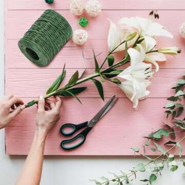 KINGLAKE Floral Wire Vine Wire Bind Wire, Paper Covered Bind Wire, 656 Feet Rustic Wrapping Wire, 2mm Green Wire for Crafts, Flower Bouquets Crown, DIY Projects, Wedding, Christmas Wreaths