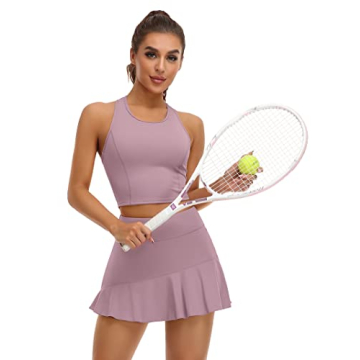 ATTRACO Women's Tennis Skirt Set with Inner Shorts and Pockets