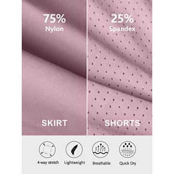 ATTRACO Women's Tennis Skirt Set with Inner Shorts and Pockets