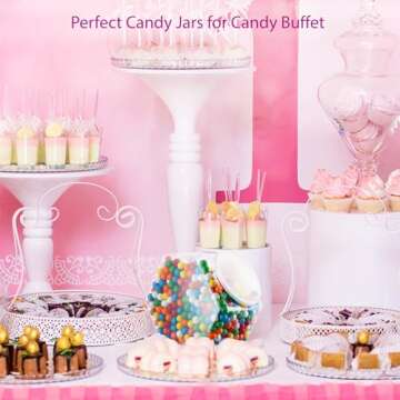 DilaBee 2-Pack Plastic Cookie Jar - 1.5 Gallon Large Candy Jar for Classroom, Kitchen & Office Desk - Clear Plastic Jars with Lids for Cookies, Candies & Dry Food - Plastic Jar with Labels BPA-Free