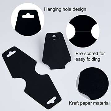 MIAHART 250 Pcs Necklace Display Cards Blank Necklace Card Holder Tags Jewelry Display Hanging Cards for Jewelry Necklaces Bracelets keychain Hang Tags