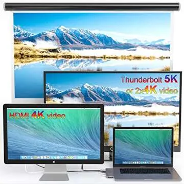 SmartDelux USB C Hub Adapter - 8-in-1 USB-C Hub for MacBook Pro 2016/2018 13"&15" - Thunderbolt 3, 4K HDMI Port, USB-C Port, 3 USB 3.0 Ports, SD & Micro SD Card Readers - USB-C-Hub & Case