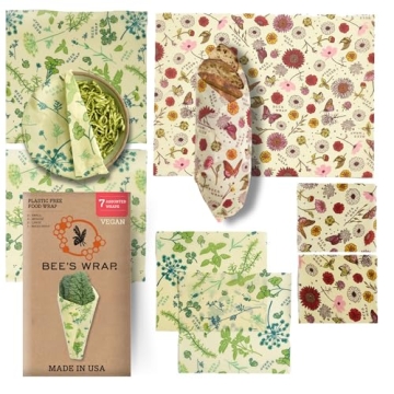 Bee's Wrap: Eco Friendly Reusable Food Wraps, 7 Pack Variety Made in the USA