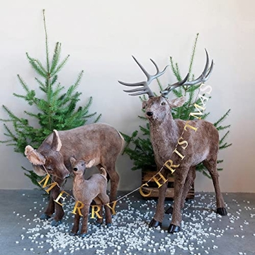 Creative Co-Op 55" L Merry Christmas, Brass Finish Metal Garlands, Multi