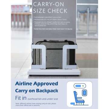 Hynes Eagle Carry on Backpack 38L Large Travel Backpack for Women Flight Approved Weekender Bag Laptop Backpack Men 15 inches Black Grey 2023