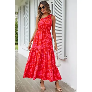 PRETTYGARDEN Women's Summer Floral Maxi Dress for Weddings