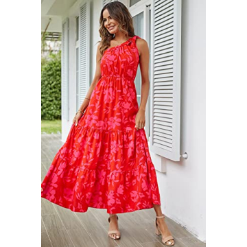 PRETTYGARDEN Women's Summer Floral Maxi Dress for Weddings