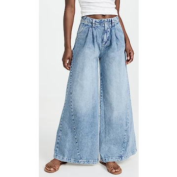 Free People Equinox Denim Trouser in Open Sky Blue