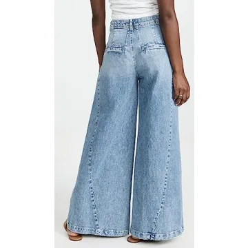 Free People Equinox Denim Trouser in Open Sky Blue