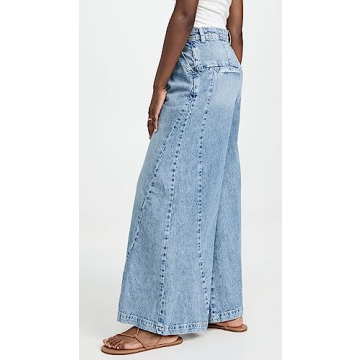 Free People Equinox Denim Trouser in Open Sky Blue