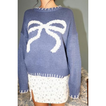 SOOKABEILA Y2K Graphic Sweater Long Sleeve Knit Top