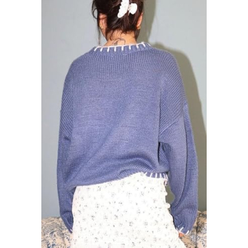 SOOKABEILA Y2K Graphic Sweater Long Sleeve Knit Top