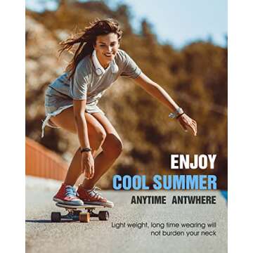 Bladeless Neck Fan, Portable Rechargeable Personal Fan, Hands Free Around the Neck Fan, 3 Speeds 4000mAh Battery Operated Wearable Cooling USB Hanging Neck Fan for Office, Travel, Outdoor