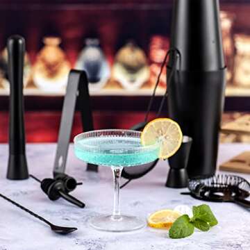 JNWINOG 11Pcs-Cocktail Shaker Set Stainless Steel Bartending Kit 25oz Boston Shaker Bar Set Cocktail...