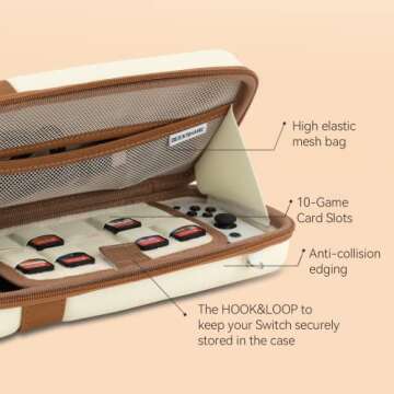 GeekShare Vintage Carry Case Compatible with Switch/Switch OLED - Portable Hardshell Travel Carrying...