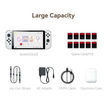 GeekShare Vintage Carry Case Compatible with Switch/Switch OLED - Portable Hardshell Travel Carrying Case fit Switch Console with Acrylic Strap
