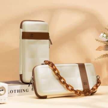 GeekShare Vintage Carry Case Compatible with Switch/Switch OLED - Portable Hardshell Travel Carrying Case fit Switch Console with Acrylic Strap