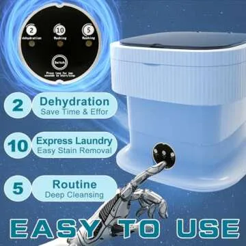 Portable Washing Machine, 60W Mini Washer and Dryer, 16L Folding Lavadora Portatil with Spin,Collaps...