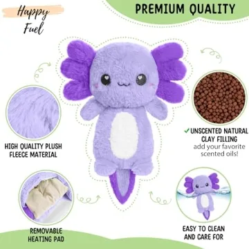 Purple Axolotl Microwavable Heating Plush for Everyone
