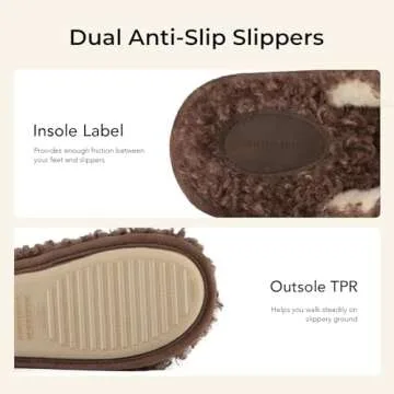 Snug Leaves Women's Scuff Slippers Furry Cute Curly Faux Wool Slip-on Indoor Memory Foam House Shoes Nutty Mocha, 9-10 US