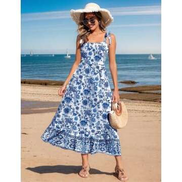 Stylish Floral Tiered Maxi Dress for Summer 2025 - Zeagoo