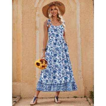 Zeagoo Women's Summer Floral Tiered Maxi Dress