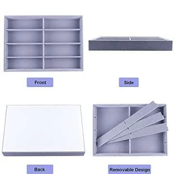 Stylifing Sunglasses Organizer Tray - 8 Grid Storage Case