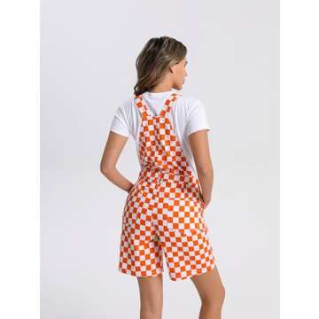 Stylish KACAOAC Women's Checkered Overalls with Adjustable Straps
