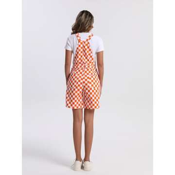 Stylish KACAOAC Women's Checkered Overalls with Adjustable Straps