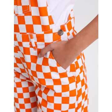 Stylish KACAOAC Women's Checkered Overalls with Adjustable Straps