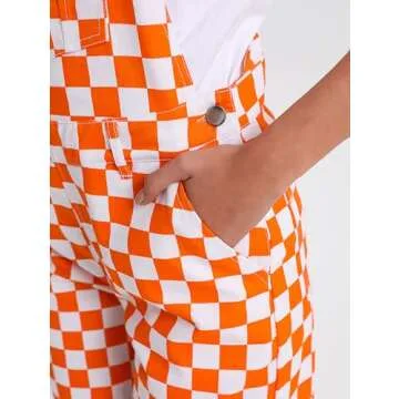 Stylish KACAOAC Women's Checkered Overalls with Adjustable Straps