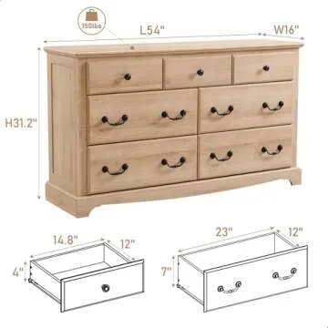 T4TREAM 7 Drawers Dresser - Stylish Vintage Storage Chest for Home