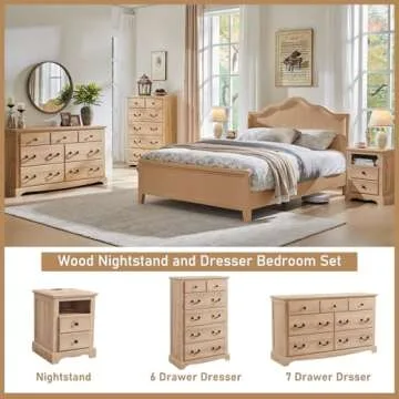 T4TREAM Vintage 7 Drawers Dresser for Home Storage
