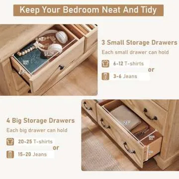 T4TREAM Vintage 7 Drawers Dresser for Home Storage