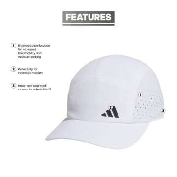 adidas Men's Superlite Trainer 3 Adjustable Performance Running Hat - Lightweight and Breathable