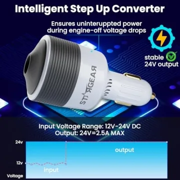 STARGEAR Starlink Mini Car Adapter 12V to 24V Converter