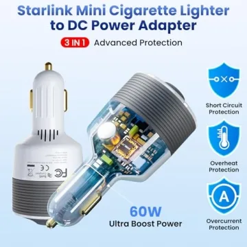STARGEAR Starlink Mini Car Adapter 12V to 24V Converter