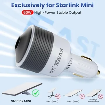 STARGEAR Starlink Mini Car Adapter 12V to 24V Converter