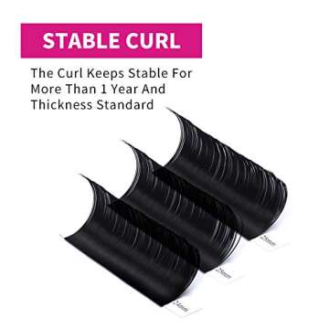 Lash Extension D Curl 15-20mm Mixed Tray Silk Classic Lash Extensions Supplies Individual Eyelash Ex...