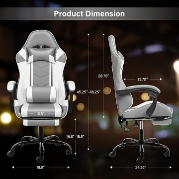 Comfortable YSSOA Gaming Chair with Footrest for All
