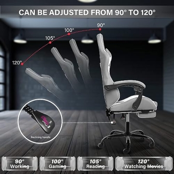 Comfortable YSSOA Gaming Chair with Footrest for All