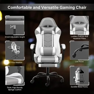 Comfortable YSSOA Gaming Chair with Footrest for All