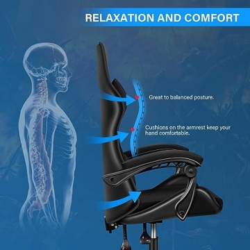 Comfortable YSSOA Gaming Chair with Footrest for All