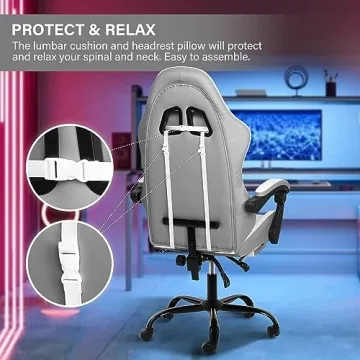Comfortable YSSOA Gaming Chair with Footrest for All