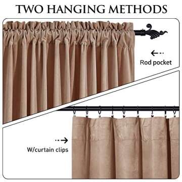 StangH Nursery Sunlight Blush Velvet Curtains - Room Darkening Curtains for Bedroom Elegant Interior...